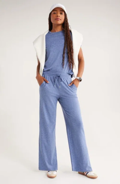 Zella Restore Soft Straight Leg Drawstring Pants In Blue