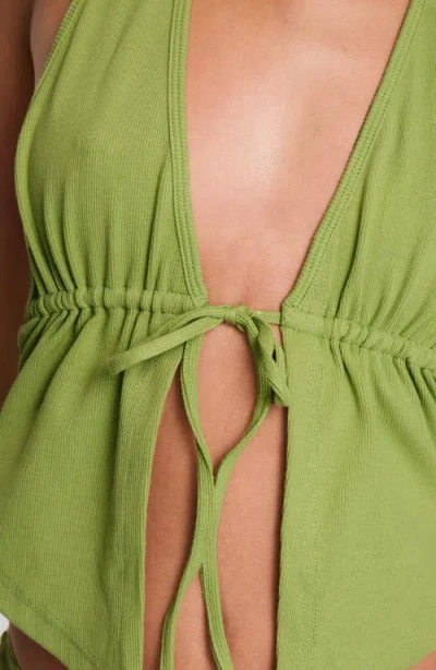 Princess Polly Obviously Open Front Halter Top In Green