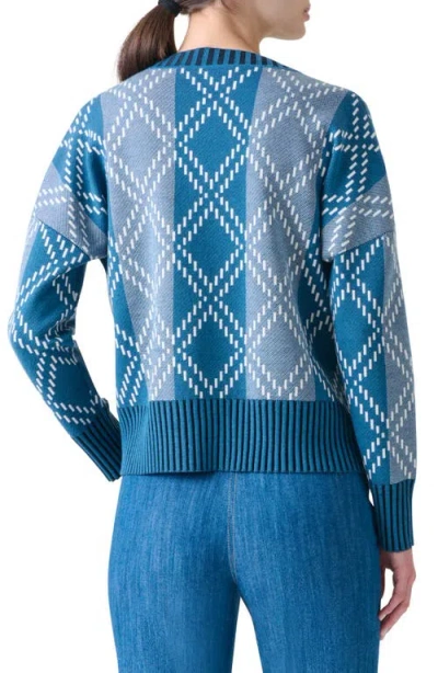 Akris Punto Striped Diamond Jacquard Knit Cardigan