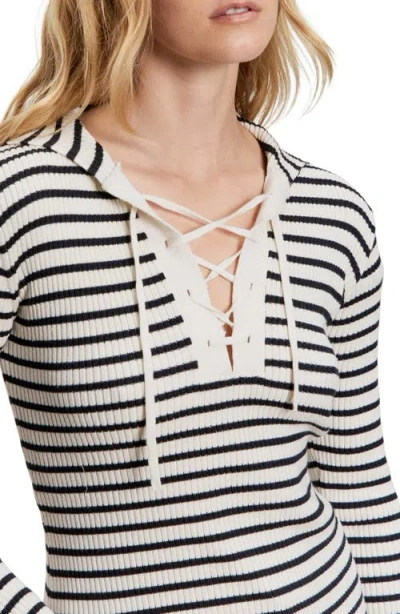 Sanctuary Lace-up Rib Sweater