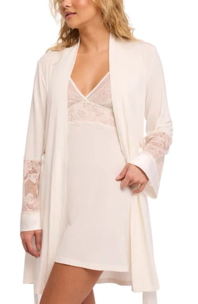 Fleur't Bridal Lace Trim Robe