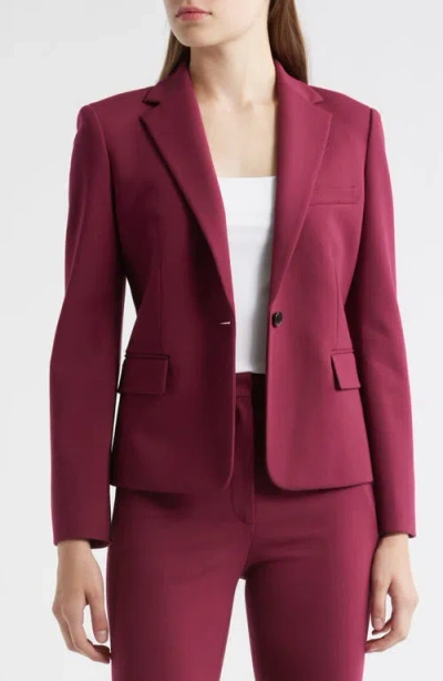 Theory One-button Jacket In Burgundy