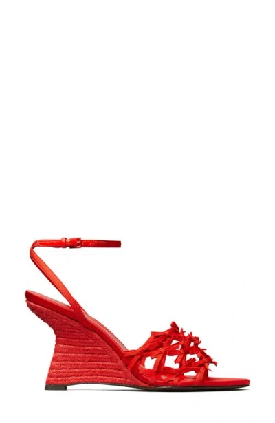 Tory Burch Mini Bow Espadrille Ankle Strap Wedge Sandal