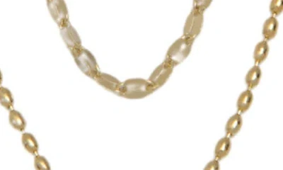 Argento Vivo Sterling Silver Multistrand 18k Gold Plate Sterling Silver Layered Necklace