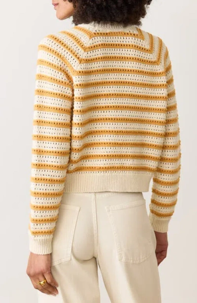 Marine Layer Stripe Open Stitch Crewneck Sweater