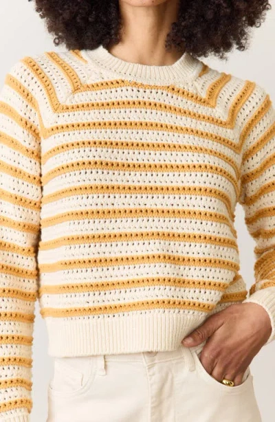 Marine Layer Stripe Open Stitch Crewneck Sweater