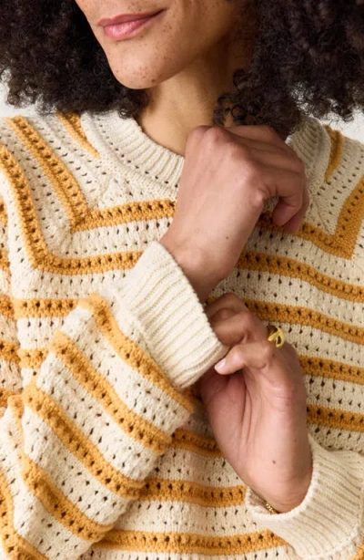 Marine Layer Stripe Open Stitch Crewneck Sweater
