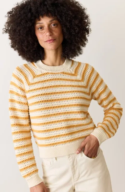 Marine Layer Stripe Open Stitch Crewneck Sweater
