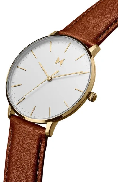 Mvmt Men's Legacy Slim Brown Leather Strap Watch 42mm