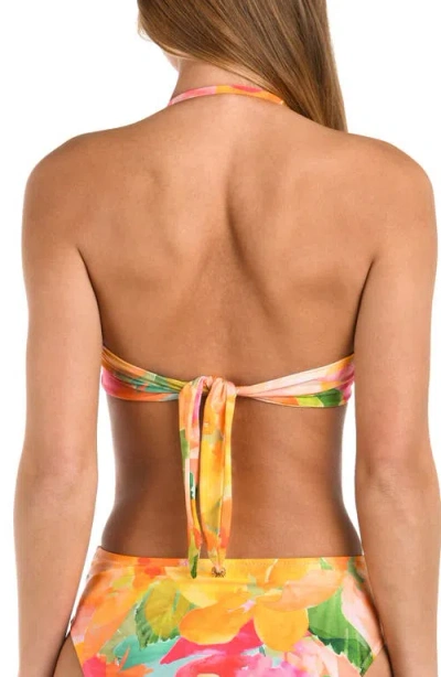 Sunshine 79 Utopia Twist Bandeau Halter Bikini Top In Multi