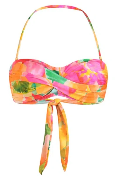 Sunshine 79 Utopia Twist Bandeau Halter Bikini Top In Multi