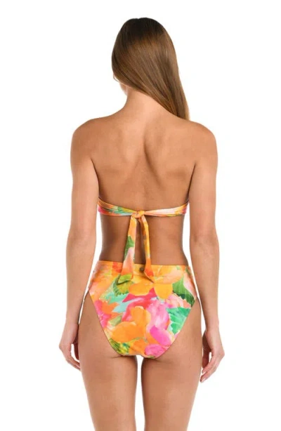 Sunshine 79 Utopia Twist Bandeau Halter Bikini Top In Multi