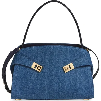 Ferragamo Small Hug Denim Shoulder Bag