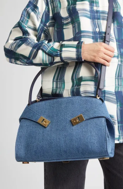 Ferragamo Small Hug Denim Shoulder Bag