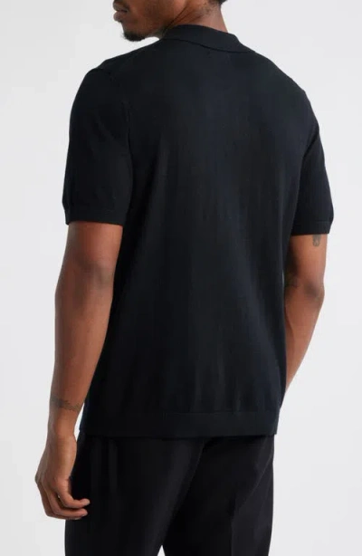 Open Edit Cable Detail Short Sleeve Cardigan In Black