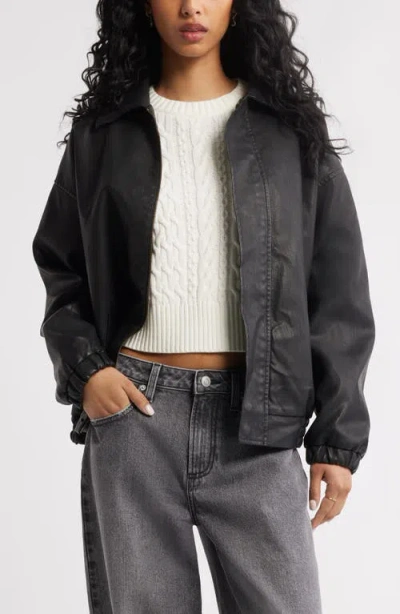 Bp. Oversize Faux Leather Jacket In Black