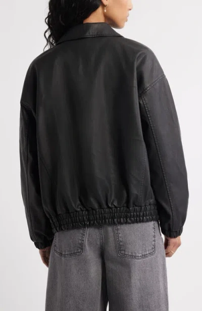 Bp. Oversize Faux Leather Jacket In Black