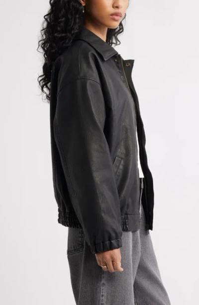 Bp. Oversize Faux Leather Jacket In Black
