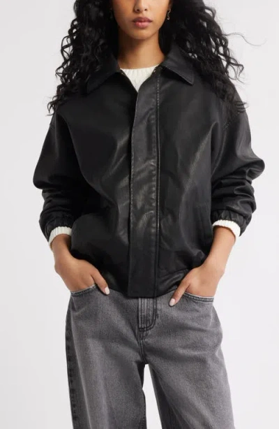 Bp. Oversize Faux Leather Jacket In Black
