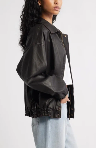 Bp. Oversize Faux Leather Jacket In Black