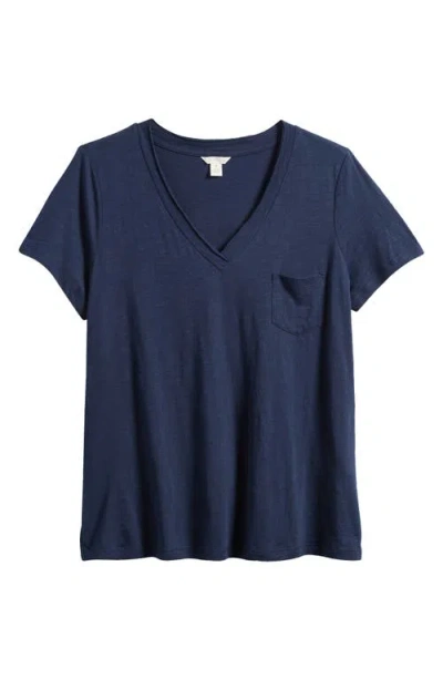 Caslonr Caslon(r) Short Sleeve Cotton & Modal V-neck Pocket T-shirt