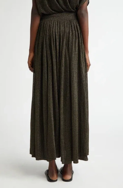 Zimmermann Gathered Metallic Knit Maxi Skirt