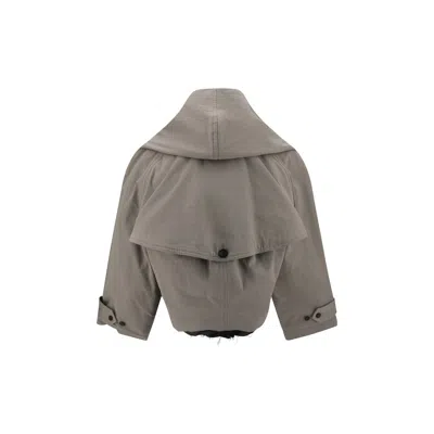 Balenciaga Reverse Hooded Trench Coat In Neutral