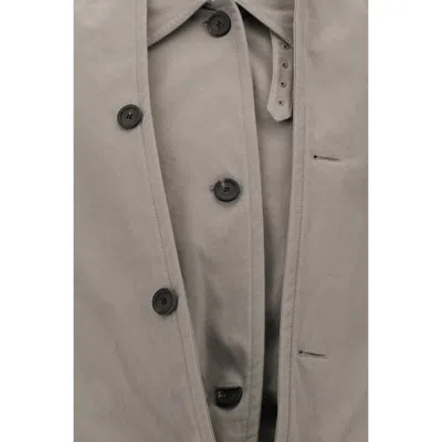 Balenciaga Reverse Hooded Trench Coat In Neutral