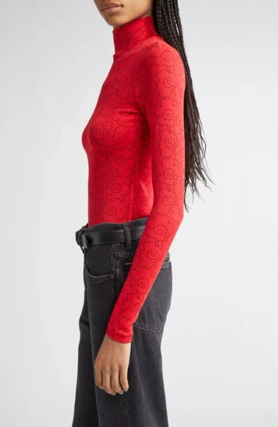 Marimekko Somia Piirto Unikko Turtleneck In Red