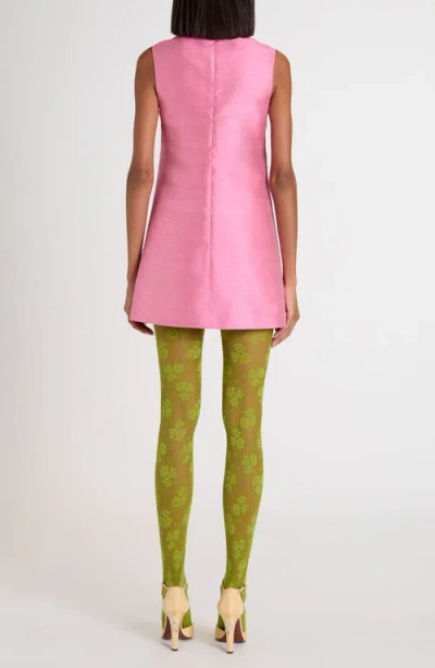Valentino Bow-detailed Silk-twill Mini Dress In Pink