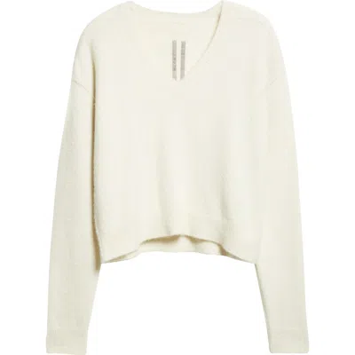 Rick Owens Tommy Alpaca & Wool Blend V-neck Sweater In Neutral