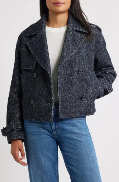 Bcbg Short Trench Peacoat In Gray