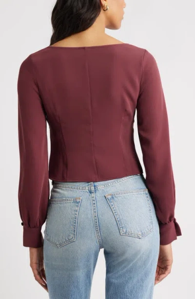 Open Edit Matte Satin Corset Top In Red