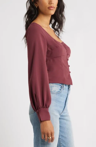 Open Edit Matte Satin Corset Top In Red