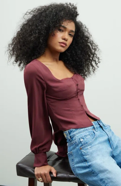 Open Edit Matte Satin Corset Top In Red