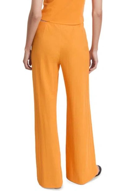 Mango Flowy Straight Leg Pants In Orange