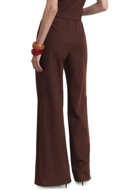 Mango Flowy Straight-fit Trousers Chocolate In Brown