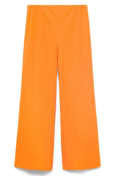 Mango Flowy Straight Leg Pants In Orange