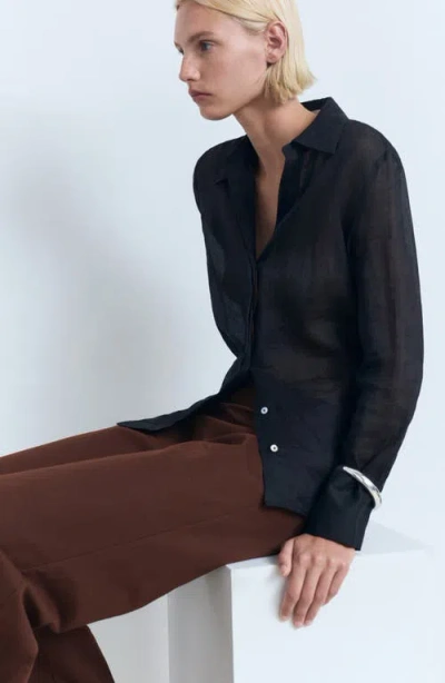 Mango Flowy Straight-fit Trousers Chocolate In Brown