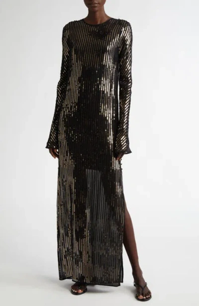 Johanna Ortiz Actitud Nautica Sequin Long Sleeve Tunic Dress