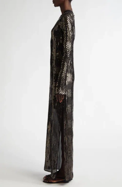 Johanna Ortiz Actitud Nautica Sequin Long Sleeve Tunic Dress