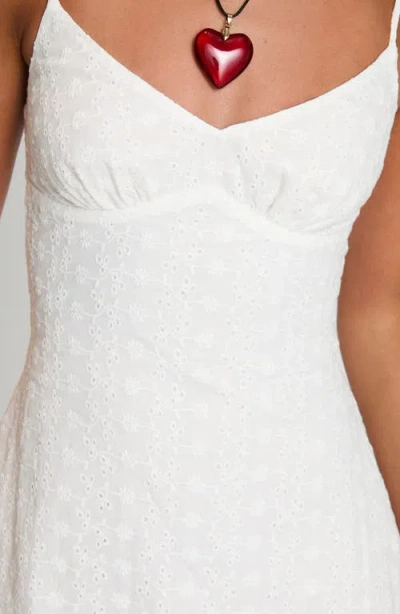 Princess Polly Jaye Cotton Broderie Anglaise Mini Sundress In White
