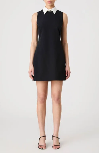 French Connection Echo Collared Sleeveless Minidress In Black