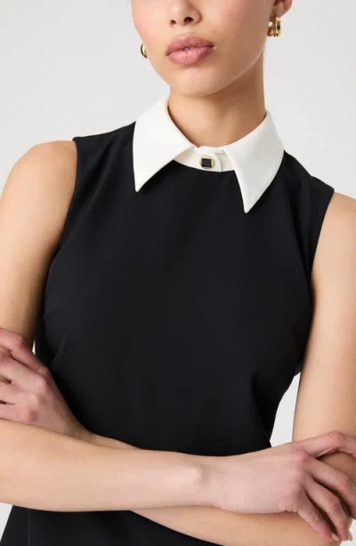 French Connection Echo Collared Sleeveless Minidress In Black