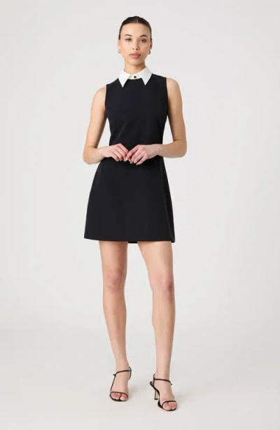 French Connection Echo Collared Sleeveless Minidress In Black