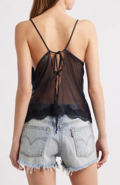 Free People Eye Candy Open Back Lace Trim Camisole