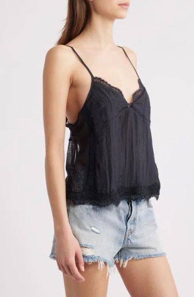 Free People Eye Candy Open Back Lace Trim Camisole