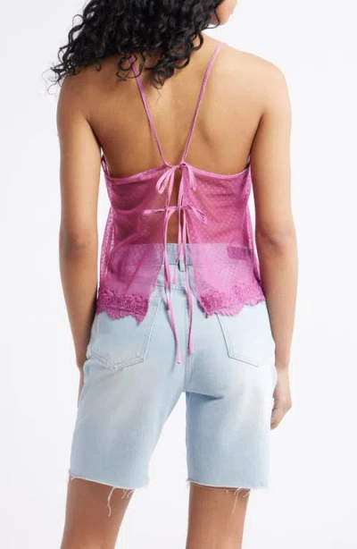 Free People Eye Candy Open Back Lace Trim Camisole
