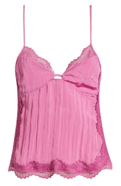 Free People Eye Candy Open Back Lace Trim Camisole
