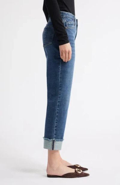 Wit & Wisdom Frayed High Waist Ankle Straight Leg Jeans